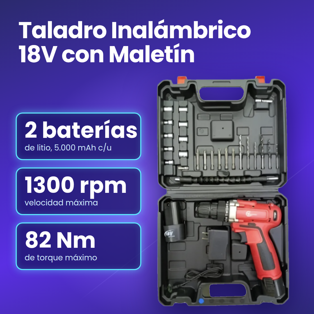 TALADRO ATORNILLADOR  INALAMBRICO 18V