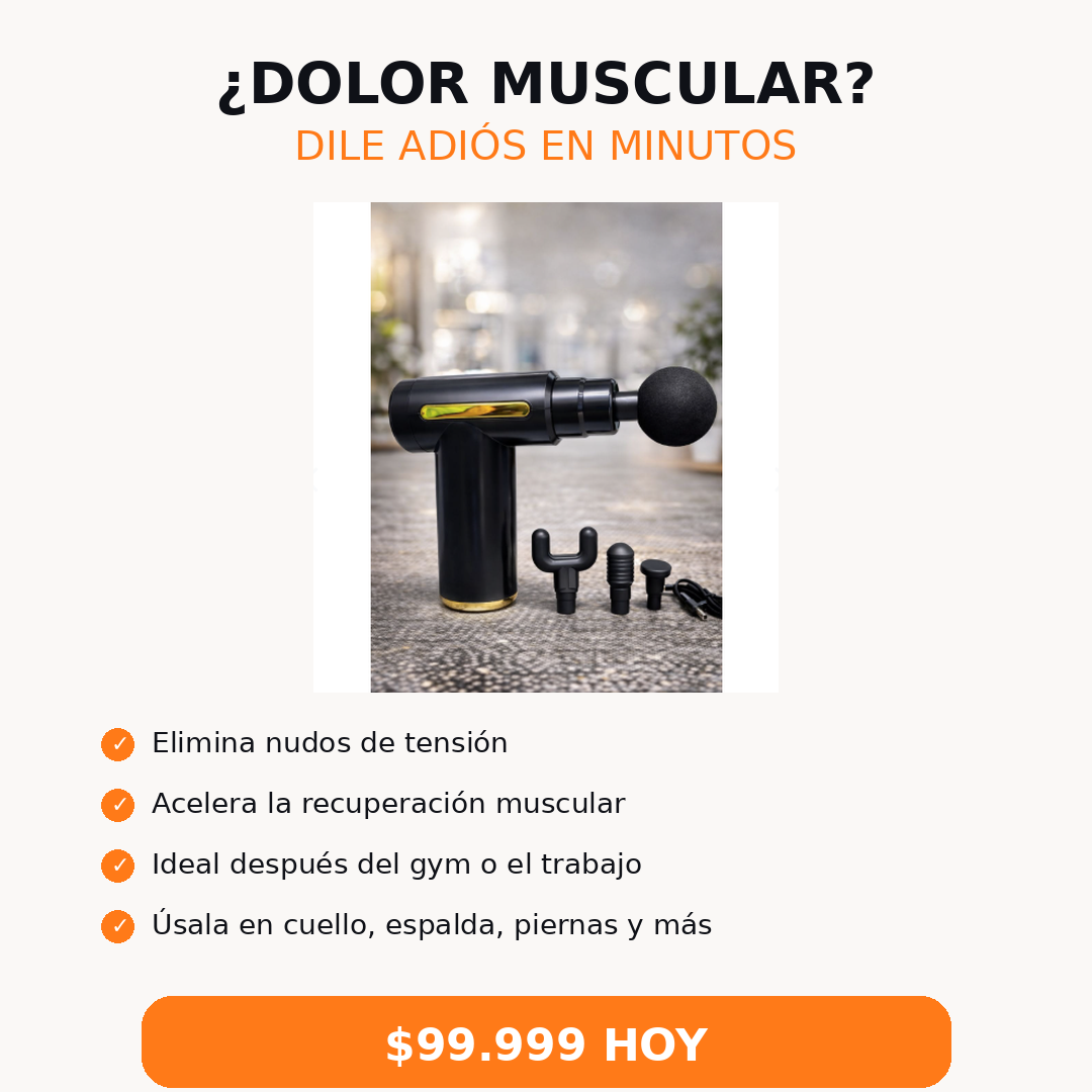 Pistola de Masaje Percusión Profesional – 4 Cabezales