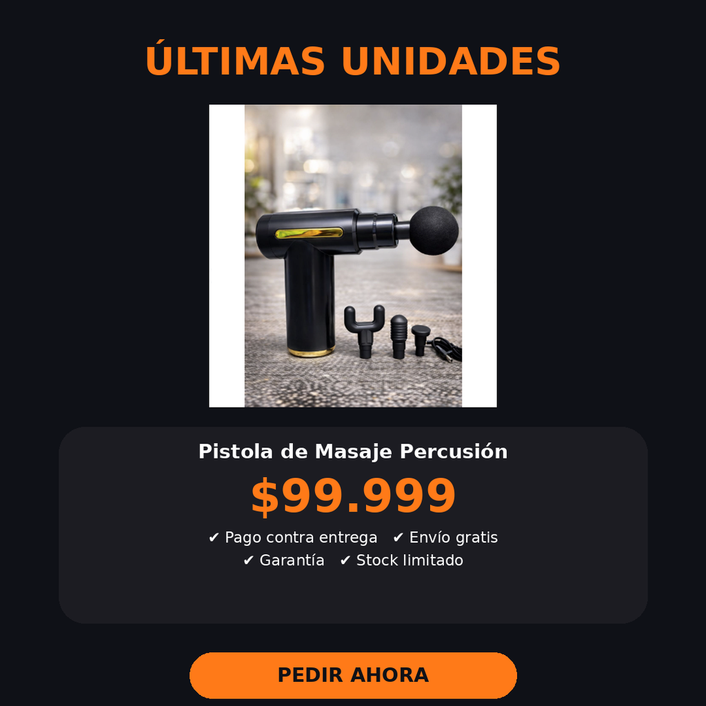 Pistola de Masaje Percusión Profesional – 4 Cabezales