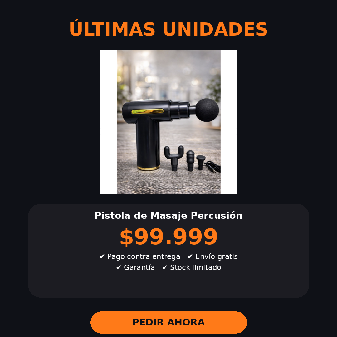 Pistola de Masaje Percusión Profesional – 4 Cabezales
